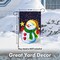 G128 - Christmas Garden Flag, Christmas and Winter Themed Decorations - Snowman Playing in The Snow, | 12x18 Inch | Printed 150D Polyester - Rustic Holiday Seasonal Outdoor Flag